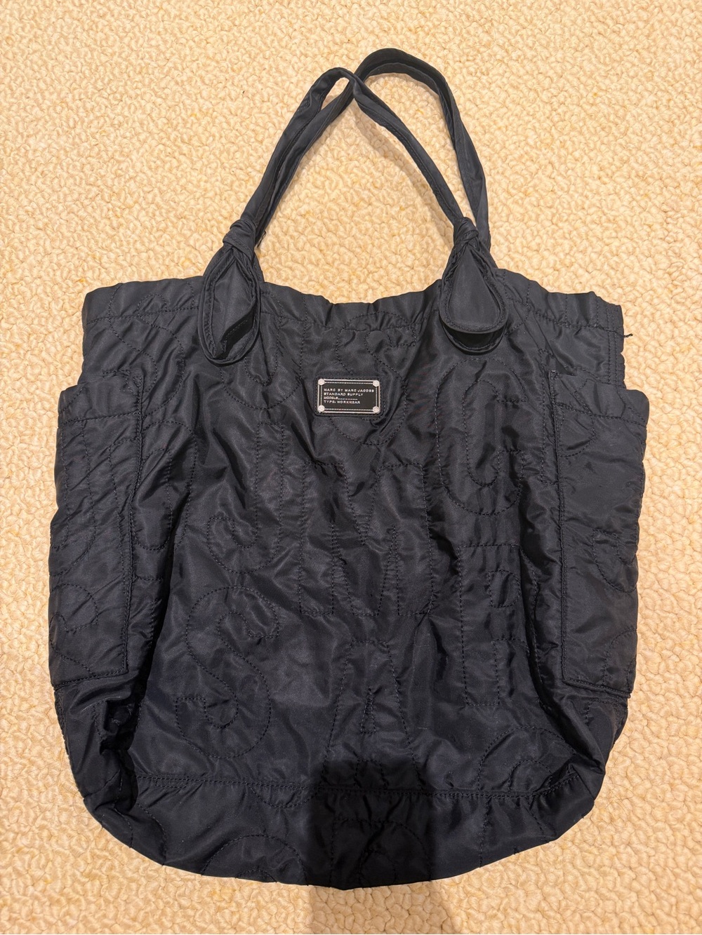 Marc Jacobs Black Quilted Nylon Tote Bag